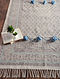 Blue-Grey Hand Block-printed Cotton Rug (6ft x 4ft)