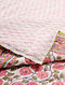 Multicolored Block-printed Cotton Double Quilt (106in x 89in)