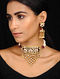Red Kundan Inspired Necklace With A Pair Of Earrings(Set of 2)