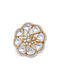 Gold Tone Kundan Inspired Pearl Beaded Ring