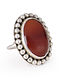 Red Onyx Silver Adjustable Ring