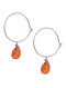 Carnelian Hoop Silver Earrings by Benaazir