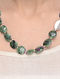 Ruby Zoisite Beaded Silver Necklace