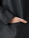 Black Quilted Muga Silk Jacket with Pockets