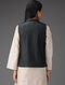 Black Quilted Muga Silk Jacket with Pockets