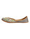 Grey Zardozi and Sequins-embroidered Silk and Leather Juttis