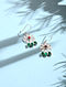 Coral and Green Onyx Silver Earrings