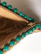 Brown Handcrafted Embroidered Half Moon Clutch