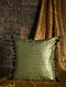 Ribbon Green Silk Cushion Cover with Tassels (20in x 20in)