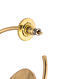Blue Gold Tone Enameled Hoop Earrings with Rose Quartz