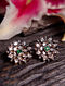 Emerald and Polki Diamond Silver Earrings