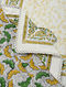 Green-Yellow Hand Block-printed Cotton Double Dohar (110in x 84in)