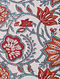 Blue-Rust Block-printed Cotton Double Bed Cover with Pillow Covers (Set of 3)
