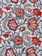 Red-Blue Block-Printed Cotton Double Bed Cover with Pillow Covers (Set Of 3)