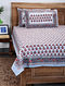 Multicolored Block-Printed Cotton Double Bed Cover with Pillow Covers (Set Of 3)