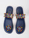 Blue Handcrafted Genuine Leather Flats