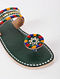 Green Handcrafted Genuine Leather Flats
