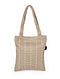 Beige Handcrafted Jute Cotton Tote Bag with Tassels