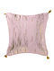 Light Lilac Foil Printed Cotton Cushion Cover with Tassel ( 16.5in x 16in )