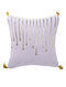 Misty Lilac Sequin-Embroidered Cotton Cushion Cover with Tassel ( 16.5in x 16in )