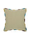 Beige Textured Cotton Cushion Cover with Fringes (16in x 16in)