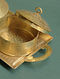 Handcrafted Brass Tray with Dabro (Set of 4)
