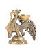 Brass Lamp with Peacock Design (L - 7.6in, W - 3.5in, H - 6.5in)