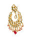 Red Gold Tone Kundan Inspired Earrings