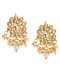 White Gold Tone Kundan Inspired Necklace with Earrings (Set of 2)