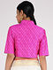 Pink Handloom Silk-Cotton Ikat Blouse