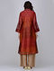 Rust-Orange Zari Butti Chanderi Jacket with Silk Twill Dress by Jaypore (Set of 2)