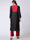 Black-Red Ikat Cotton Kurta by Jaypore