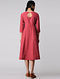 Red-Ivory Handloom Cotton Ikat Dress by Jaypore