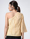 Yellow Handloom Cotton One-shoulder Top by Jaypore