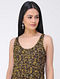 Brown-Mustard Natural dye Ajrakh Cotton Dress by Jaypore