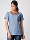 Blue Hand-embroidered Chambray Cotton Top