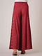 Red Handloom Cotton Ikat Palazzos by Jaypore