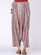 Ivory-Madder Tie-up waist Bagh-printed Cotton Harem Pants with Tassels by Jaypore