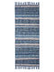 Blue-Black Jawta-printed Cotton Rug