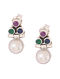 Multicolored Silver Earrings with Pearls