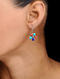 Multicolored Silver Earrings with Floral Design