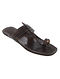 Black Hand-Crafted Leather Kolhapuri Flats for Men
