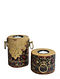 Amrapali Gold-Multicolor Handcrafted Wood Tealight Holders (Set of 2)