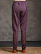 Purple Elasticated-waist Cotton Churidar