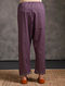 Purple Tie-up Waist Cotton Pants with Zari