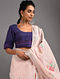 Purple Hand-embroidered Handloom Cotton Blouse