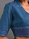 Blue Hand-embroidered Handloom Cotton Blouse