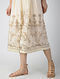 Ivory-Beige Printed Cotton Front-open Dress