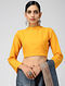 Yellow Handloom Cotton Blouse with Tie-up