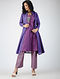 Purple Handloom Cotton Jacket with Dress (Set of 2)